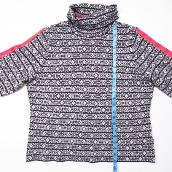 Anthropologie Maeve Ski Slope Turtleneck Sweater Navy & Pink - XL Petite XLP - Picture 8 of 11